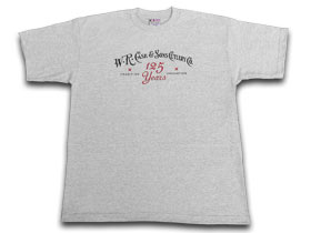 W.R. Case & Sons Cutlery Co.™ 50255 Knife 90%Cotton-10%Polyester Gray 125th Anniversary T-Shirt
