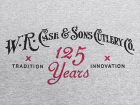 W.R. Case & Sons Cutlery Co.™ 50255 Knife 90%Cotton-10%Polyester Gray 125th Anniversary T-Shirt