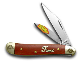 Frost Cutlery™ Little Peanut 40-107DRSB Dark Red Bone 440 Stainless Steel Pocket Knife