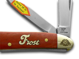 Frost Cutlery™ Little Peanut 40-107DRSB Dark Red Bone 440 Stainless Steel Pocket Knife