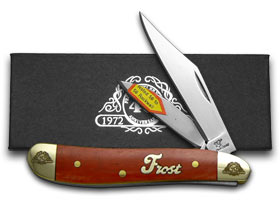 Frost Cutlery™ Little Peanut 40-107DRSB Dark Red Bone 440 Stainless Steel Pocket Knife