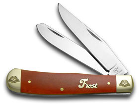 Frost Cutlery™ Trapper 40-108DRSB Dark Red Bone 440 Stainless Steel Pocket Knife