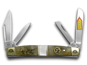 Frost Cutlery™ Little Congress 40-110RMR Ram Horn and Genuine Mother of Pearl 440 Stainless Steel Pocket Knife