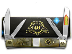 Frost Cutlery™ Little Congress 40-110RMR Ram Horn and Genuine Mother of Pearl 440 Stainless Steel Pocket Knife