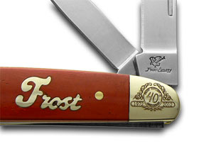 Frost Cutlery™ Congress 40-115DRSB Dark Red Bone 440 Stainless Steel Pocket Knife