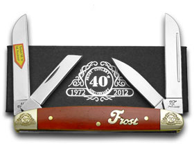 Frost Cutlery™ Congress 40-115DRSB Dark Red Bone 440 Stainless Steel Pocket Knife