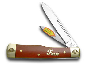 Frost Cutlery™ Gunstock 40-169DRSB Dark Red Bone 440 Stainless Steel Pocket Knife