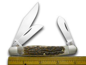 Hen & Rooster Genuine Stag Stockman Pocket Knife 313-DS