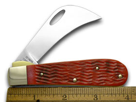 Hen & Rooster Red Pickbone Hawkbill Pocket Knife 441-RPB