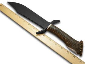 Hen & Rooster Custer's Last Stand Deer Stag Bowie Blackened Stainless 5000B/CLS
