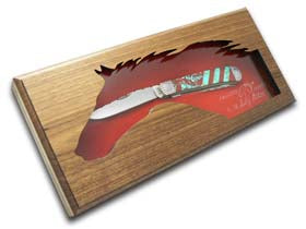 W.R. Case XX Knives Painted Pony Blue & Red Turquoise Trapper 1/50 Stainless Custom TRAPPER PAINTED PO TURQ RED