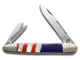 Silverhorse Stoneworks™ Whittler SHS-140RWB Turquoise, Lapis and Mother Of Pearl Stainless Steel Pocket Knife