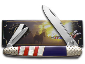 Silverhorse Stoneworks™ Whittler SHS-140RWB Turquoise, Lapis and Mother Of Pearl Stainless Steel Pocket Knife