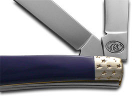 Silverhorse Stoneworks™ American Flag Series Stockman, Trapper & Whittler Set Turquoise, Lapis and Mother of Pearl Stainless Steel