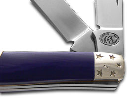 Silverhorse Stoneworks™ American Flag Series Stockman, Trapper & Whittler Set Turquoise, Lapis and Mother of Pearl Stainless Steel