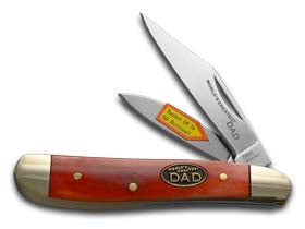 Steel Warrior™ Peanut SW-107WGD/R Red Bone 440 Stainless Steel Pocket Knife