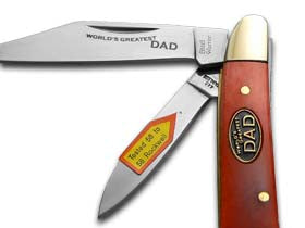 Steel Warrior™ Peanut SW-107WGD/R Red Bone 440 Stainless Steel Pocket Knife