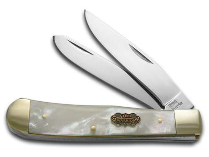 Steel Warrior™ Trapper SW-108SMOP Resin-coated Genuine Salt Water Mother Of Pearl 440C Stainless Steel Pocket Knife