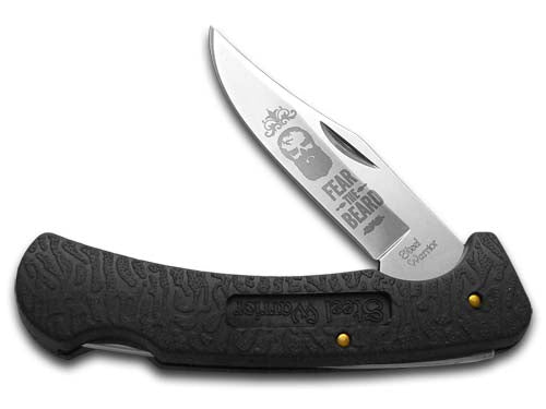 Steel Warrior™ Lockback SW-127RUB Black Rubber 440 Stainless Steel Pocket Knife