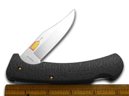 Steel Warrior™ Lockback SW-127RUB Black Rubber 440 Stainless Steel Pocket Knife