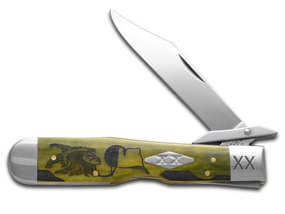 Case XX™ Knives Yellowhorse Cheetah Early Morning Singer Olive Green Bone 1/500