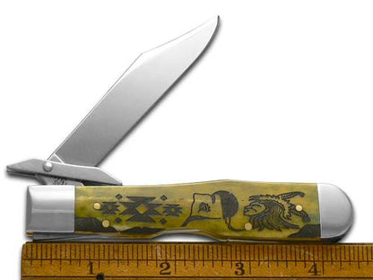 Case XX™ Knives Yellowhorse Cheetah Early Morning Singer Olive Green Bone 1/500