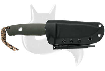 Black Fox Knives™ Vesuvius Fixed Blade BF-710 D2 OD OD Green G10 D2 Semi-Stainless Steel Knife