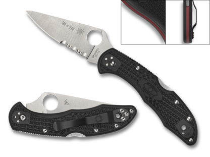 Spyderco Knives™ Delica 4 Lockback C11FPSBKRD Black FRN VG-10 Stainless Steel Pocket Knife
