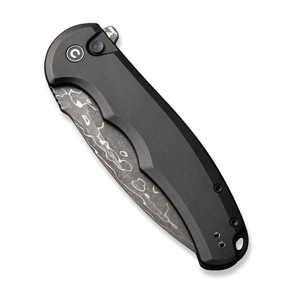 CIVIVI Knives™ Praxis Button Lock C18026E-DS1 Black Aluminum Damascus Steel Pocket Knife
