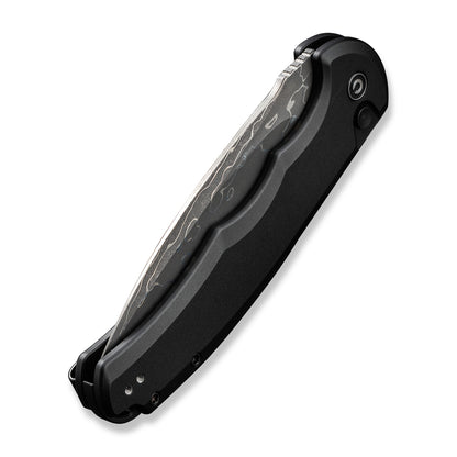 CIVIVI Knives™ Praxis Button Lock C18026E-DS1 Black Aluminum Damascus Steel Pocket Knife