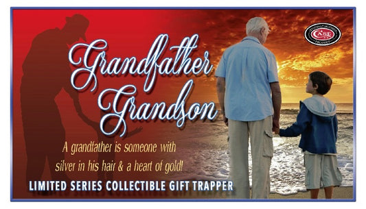 W.R. Case XX Knives Grandfather and Grandson Smooth Yellow Synthetic Delrin Trapper Stainless Pocket Knife CAT-GFGS/Y