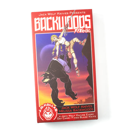 Jack Wolf Knives™ Backwoods FIXedc BACKW-FX-01-CC-SUN-ORA Sunset Orange CamoCarbon S90V Stainless Steel Knife
