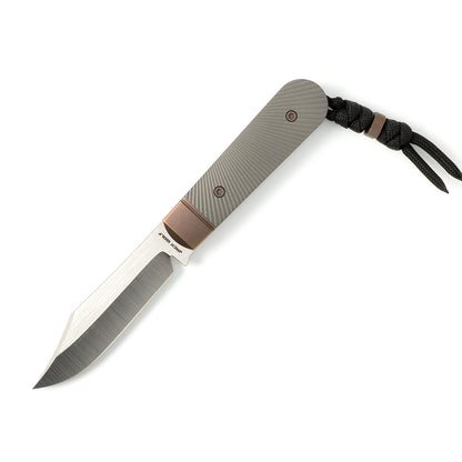 Jack Wolf Knives™ Backwoods FIXedc BACKW-FX-01-TI-STAR 6AL4V Titanium S90V Stainless Steel Knife