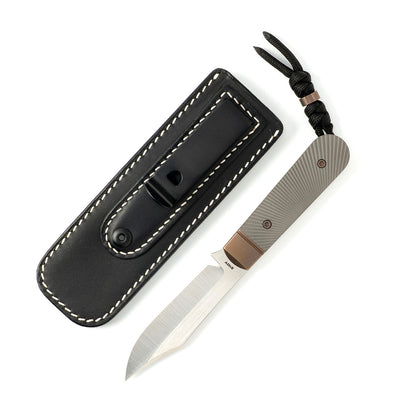 Jack Wolf Knives™ Backwoods FIXedc BACKW-FX-01-TI-STAR 6AL4V Titanium S90V Stainless Steel Knife