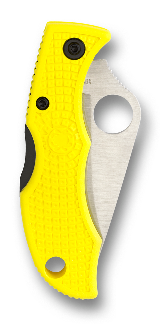 Spyderco Knives™ Ladybug 2 Lockback LYLS3 Marine Yellow FRN H2 Stainless Steel Pocket Knife