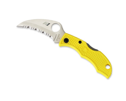 Spyderco Knives™ Ladybug 3 Lockback LYLS3HB Marine Yellow FRN H2 Stainless Steel Pocket Knife