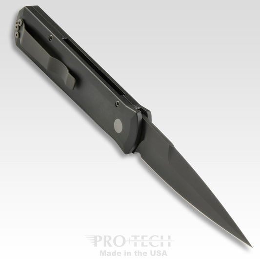 Pro-Tech Knives, LLC™ Godfather Auto 921-OPERATOR Black 6061-T6 Aluminum 154CM Stainless Steel Pocket Knife