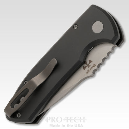 Pro-Tech Knives, LLC™ Short Bladed Rockeye Auto LG401 SBR Black 6061-T6 Aluminum CPM S35VN Stainless Steel Pocket Knife