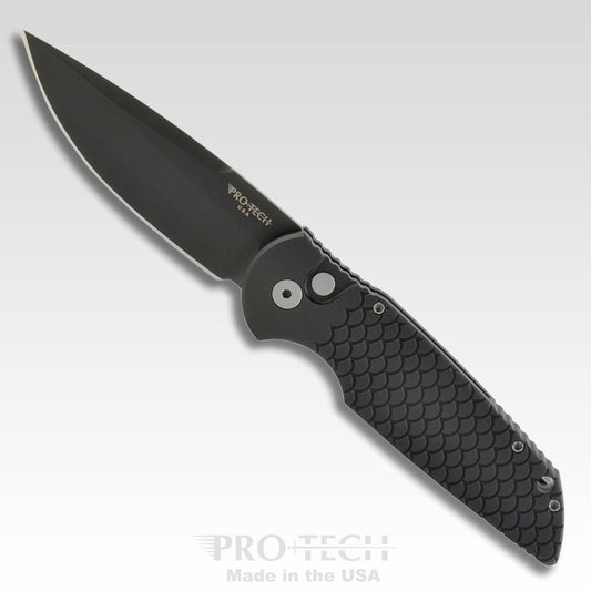 Pro-Tech Knives, LLC™ Tactical Response 3 Auto TR-3 X1 D2 Black 6061-T6 Aluminum CPM-D2 Steel Pocket Knife