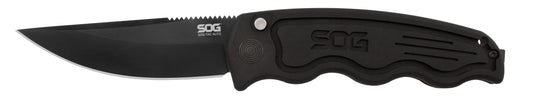 SOG Specialty Knives™ SOG-Tac Folder ST-02 Black Hard Anodized Aluminum AUS-8 Stainless Steel Pocket Knife