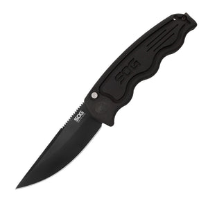 SOG Specialty Knives™ SOG-Tac Folder ST-02 Black Hard Anodized Aluminum AUS-8 Stainless Steel Pocket Knife