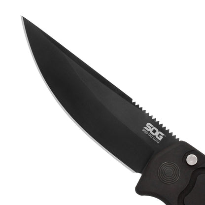 SOG Specialty Knives™ SOG-Tac Folder ST-02 Black Hard Anodized Aluminum AUS-8 Stainless Steel Pocket Knife