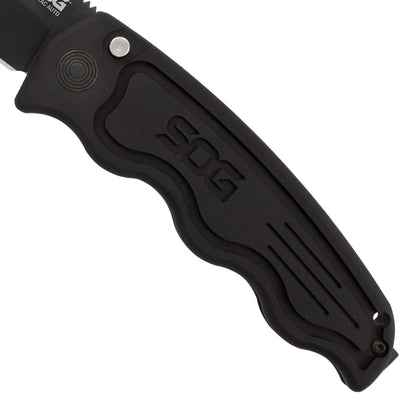 SOG Specialty Knives™ SOG-Tac Folder ST-02 Black Hard Anodized Aluminum AUS-8 Stainless Steel Pocket Knife