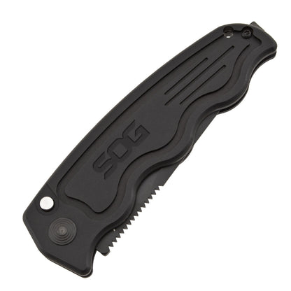 SOG Specialty Knives™ SOG-Tac Folder ST-02 Black Hard Anodized Aluminum AUS-8 Stainless Steel Pocket Knife