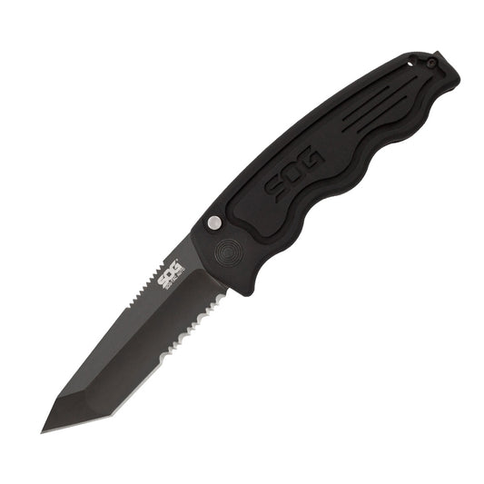 SOG Specialty Knives™ SOG-Tac Folder ST-04 Black Hard Anodized Aluminum AUS-8 Stainless Steel Pocket Knife