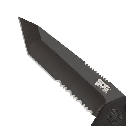 SOG Specialty Knives™ SOG-Tac Folder ST-04 Black Hard Anodized Aluminum AUS-8 Stainless Steel Pocket Knife