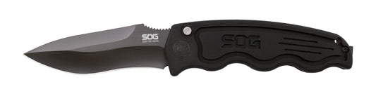 SOG Specialty Knives™ SOG-Tac Folder ST-06 Black Hard Anodized Aluminum AUS-8 Stainless Steel Pocket Knife