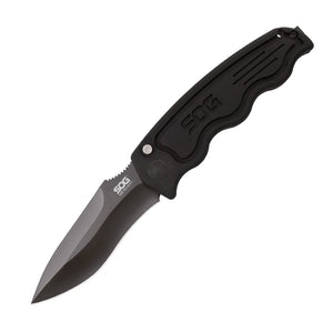 SOG Specialty Knives™ SOG-Tac Folder ST-06 Black Hard Anodized Aluminum AUS-8 Stainless Steel Pocket Knife