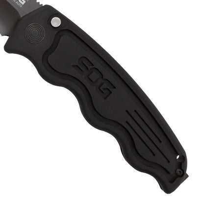 SOG Specialty Knives™ SOG-Tac Folder ST-06 Black Hard Anodized Aluminum AUS-8 Stainless Steel Pocket Knife