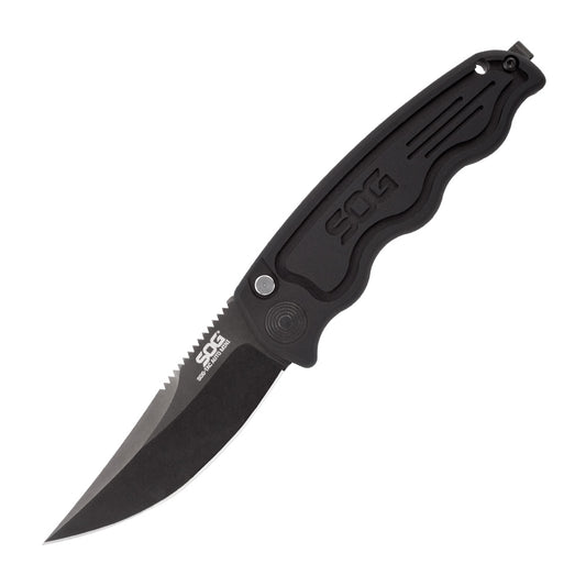 SOG Specialty Knives™ SOG-Tac Mini ST-11 Black Hard Anodized Aluminum AUS-8 Stainless Steel Pocket Knife